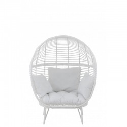 Chaise Lounge Ovale Acier Blanc