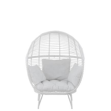 Sillón de metal blanco 117x110x151cm