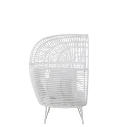 Sillón de metal blanco 117x110x151cm