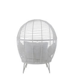 Sillón de metal blanco 117x110x151cm