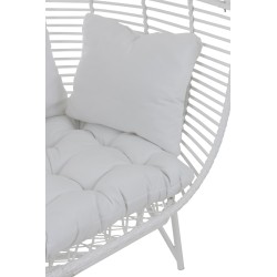 Sillón de metal blanco 117x110x151cm