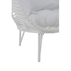 Sillón de metal blanco 117x110x151cm