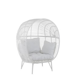 Sillón de metal blanco 117x110x151cm