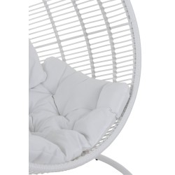 Chaise suspendue en métal Blanc 119x110x193cm