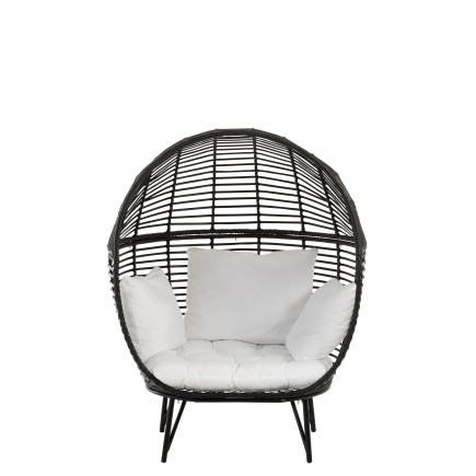 Fauteuil en métal Noir 115x110x148cm