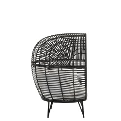 Fauteuil en métal Noir 115x110x148cm
