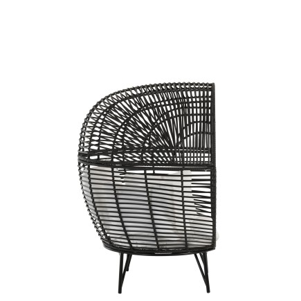 Fauteuil en métal Noir 115x110x148cm