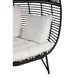 Fauteuil en métal Noir 115x110x148cm