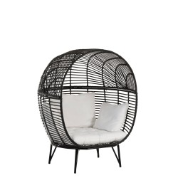 Fauteuil en métal Noir 115x110x148cm