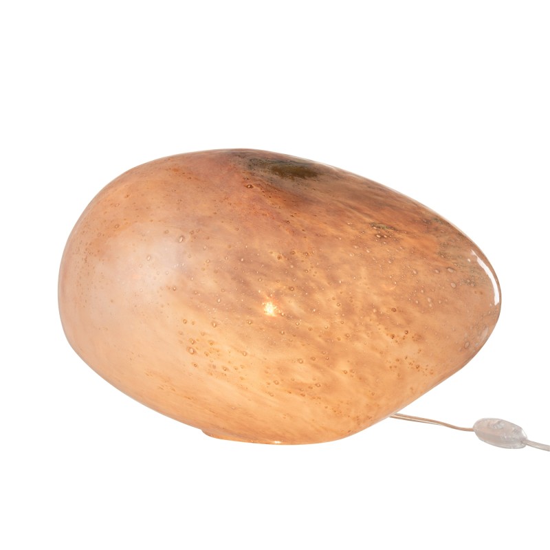 Lâmpada oval em vidro rosa 40x30x24 cm