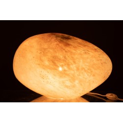 Lampe ovale en verre rose 40x30x24 cm