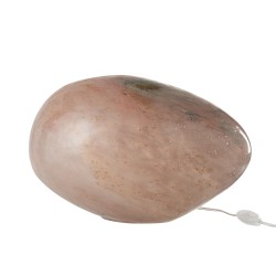 Lampe ovale en verre rose 40x30x24 cm