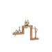 Lot de 4 figurines aluminium sur escalier en bois marron 40x10x50cm Lot de 4 figurines aluminium sur escalier en bois marron 40x10x50cm