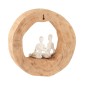 Pareja sentada en círculo de madera blanca de 29x6x28 cm Pareja sentada en círculo de madera blanca de 29x6x28 cm