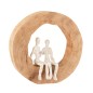 Pareja sentada en círculo de madera blanca de 29x6x28 cm Pareja sentada en círculo de madera blanca de 29x6x28 cm