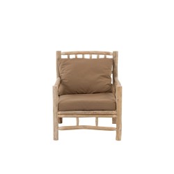 SOFA 1 PERSONNE TEK + TEXTILE NATUREL/MARRON