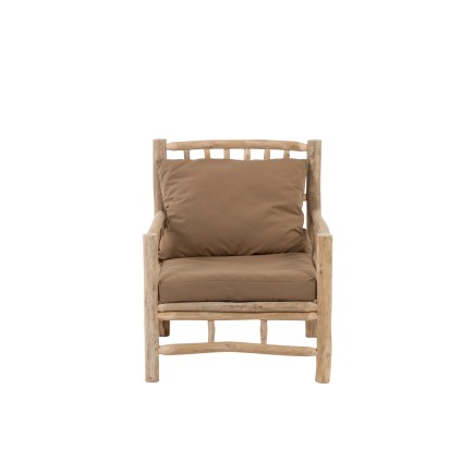 SOFA 1 PERSONNE TEK + TEXTILE NATUREL/MARRON