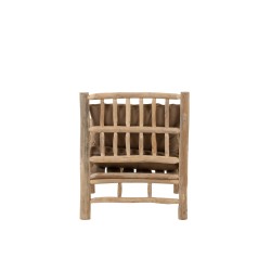 SOFA 1 PERSONNE TEK + TEXTILE NATUREL/MARRON