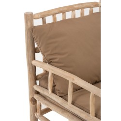 SOFA 1 PERSONNE TEK + TEXTILE NATUREL/MARRON