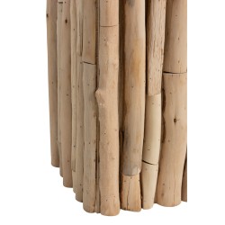 Socle carré en bois et en verre naturel 34x34x76 cm