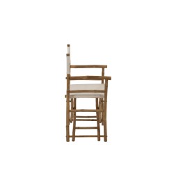 Chaise de régisseur pliable en textile blanc et bois 58x44x88 cm
