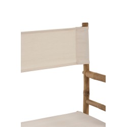 Silla de director plegable en textil blanco y madera 58x44x88 cm