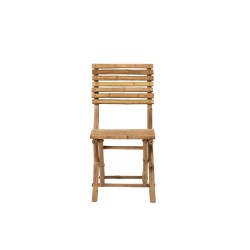 Silla plegable de madera natural 54x45x85 cm