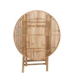 Mesa redonda plegable de bambú natural 90x90x76 cm