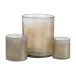 Portavelas de vidrio beige 19x19x23 cm