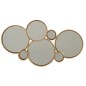 ESPEJO 6 CIRCULOS METAL ORO