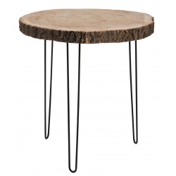 Table basse en bois naturel 58x58.5x58 cm