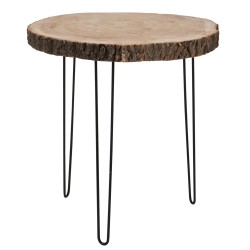 Table basse en bois naturel 58x58.5x58 cm