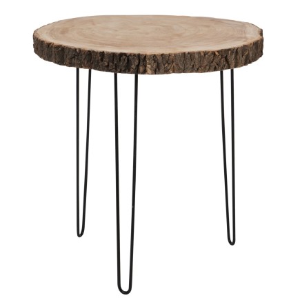 Table basse en bois naturel 58x58.5x58 cm