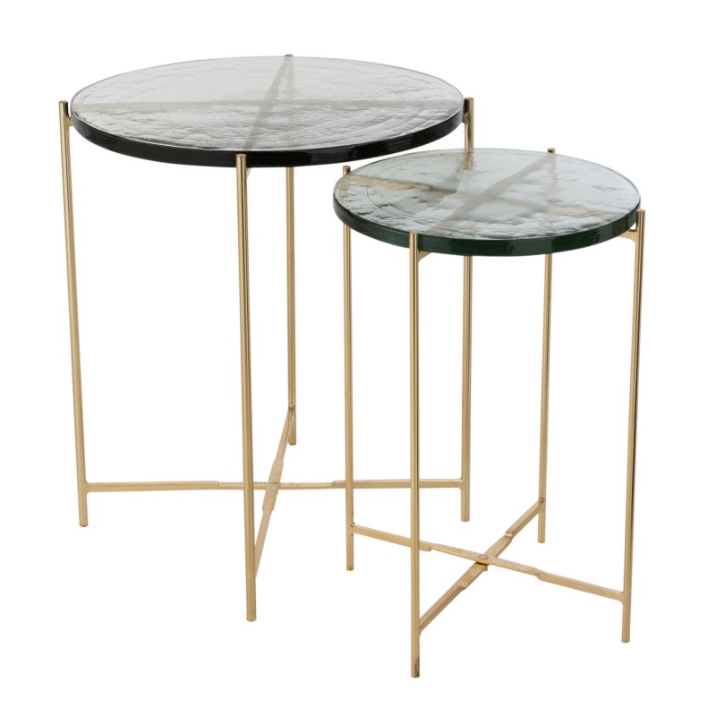 Lot de 2 tables gigogne en métal 52x52x52 cm