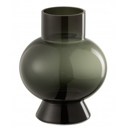 Vase boule noir en verre 18x18x22 cm