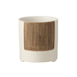 Vaso di fiori in ceramica bianca 14,5x14,5x15,5 cm