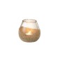Porta-velas redondo em vidro dourado 11x11x10 cm Porta-velas redondo em vidro dourado 11x11x10 cm