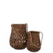 Lanterna in legno intrecciato marrone 34x34x41 cm Lanterna in legno intrecciato marrone 34x34x41 cm