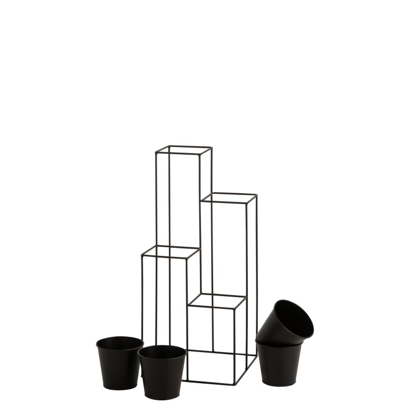 Maceteros colgantes de metal negro 31x31x70 cm Maceteros colgantes de metal negro 31x31x70 cm