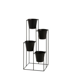 Maceteros colgantes de metal negro 31x31x70 cm