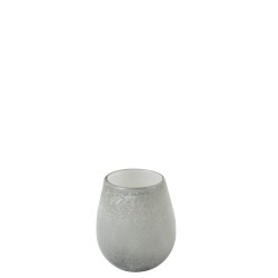 Vase Rond Verre Gris H 15 cm