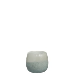 Vase Tara Rond Verre Blanc/Gris Small