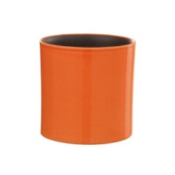 Cachepot de cerámica naranja de 16.5x16.5x16.5 cm