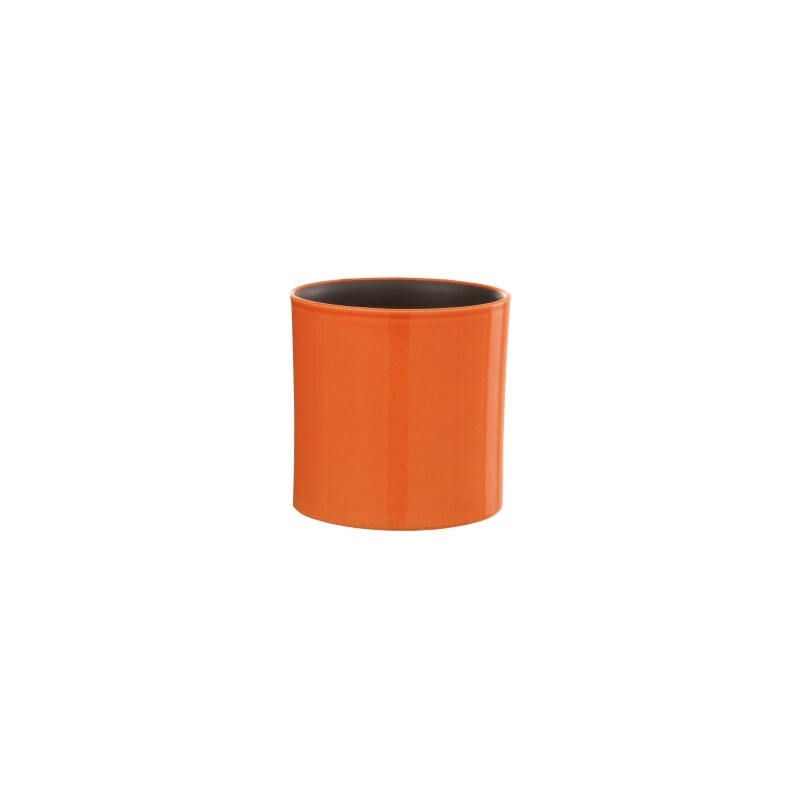 Cachepot de cerámica naranja de 16.5x16.5x16.5 cm