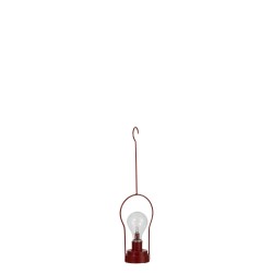 Lampe led en verre - métal rouge 7x7x39 cm