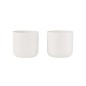 Set di 2 fioriere in ceramica bianca 18,5x18,5x18 cm