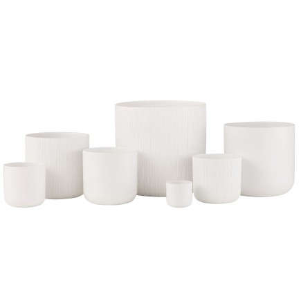 Set de 2 cache-pots en céramique blanc 18.5x18.5x18 cm