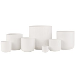 Set di 2 fioriere in ceramica bianca 21x21x20 cm