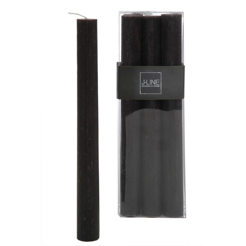 Boite de 6 bougies 13H en Paraffine noir 7x4.5x24 cm Boite de 6 bougies 13H en Paraffine noir 7x4.5x24 cm