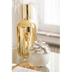 Bouteille décorative en verre or 12x12x32 cm